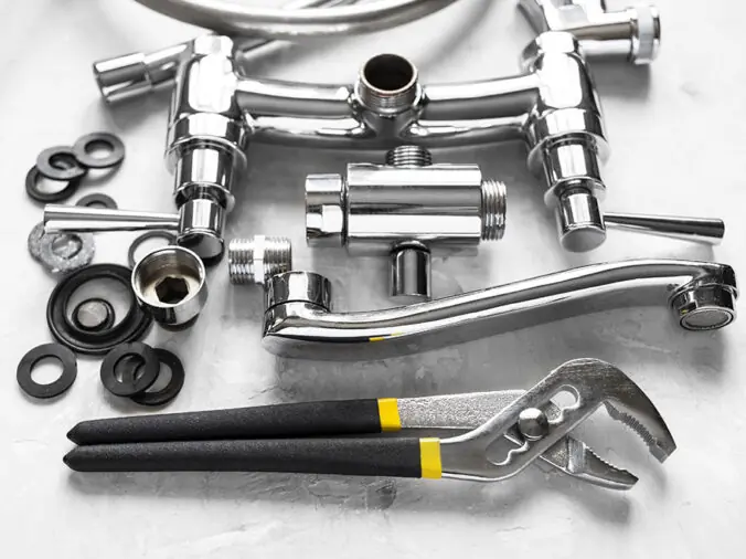 plumbing fixtures and tools